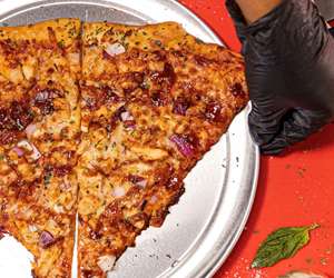 BBQ chicken pizza from Black Pizza in Bankhead. 