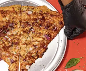 BBQ chicken pizza from Black Pizza in Bankhead. 