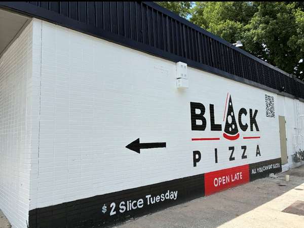Black Pizza restaurant exterior in Bankhead Atlanta.